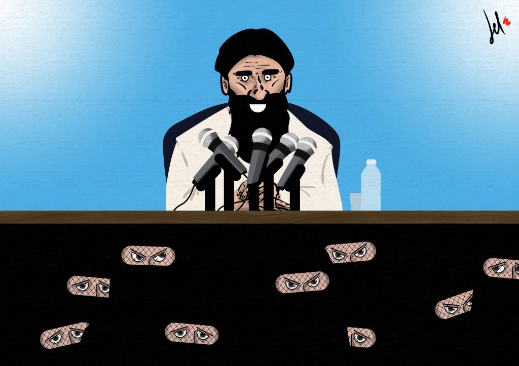Cartoon on talibans by Emanuele Del ROsso